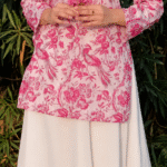 “Lia” Floral Top with Flowy White Palazzo W23 - women dress online bd