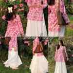 “Lia” Floral Top with Flowy White Palazzo W23 - women dress online bd