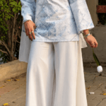 “Fiahha” Floral Top with Flowy White Palazzo W14 – product view