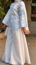 “Fiahha” Floral Top with Flowy White Palazzo W14 – detail view 6
